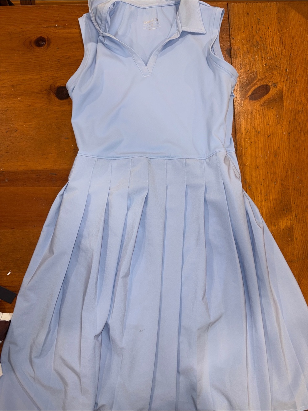 Baleaf Light Blue Sleeveless Polo Pleated Dress